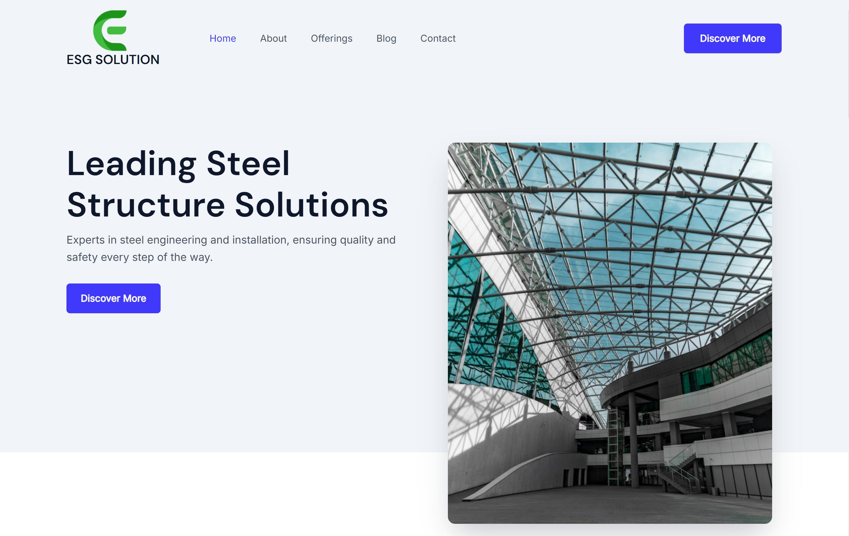 客戶網站設計的視覺效果展示案例：ESG Solution HK